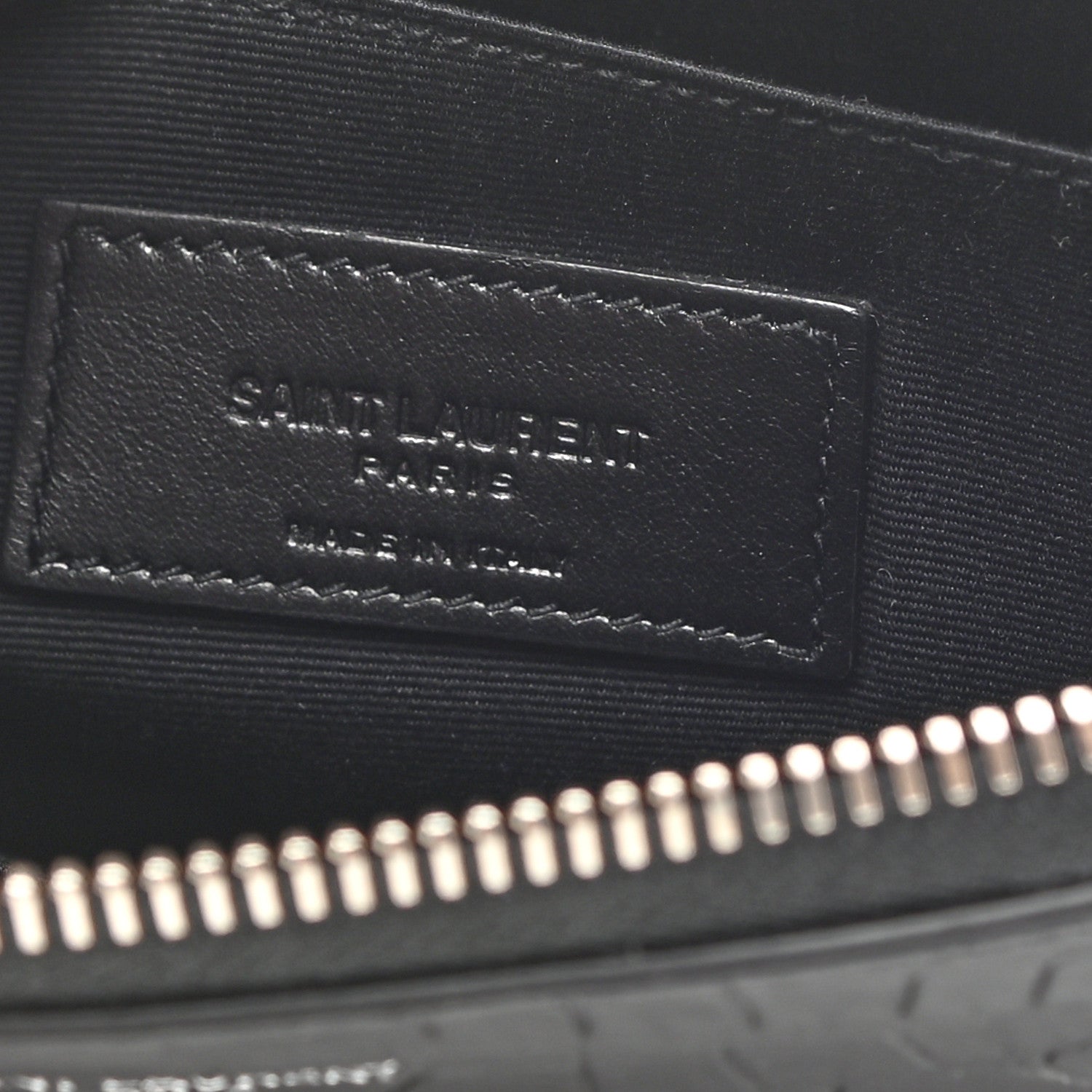 Saint Laurent Calfskin Crocodile Embossed Zip Mini Tablet Sleeve Black 6 of 8