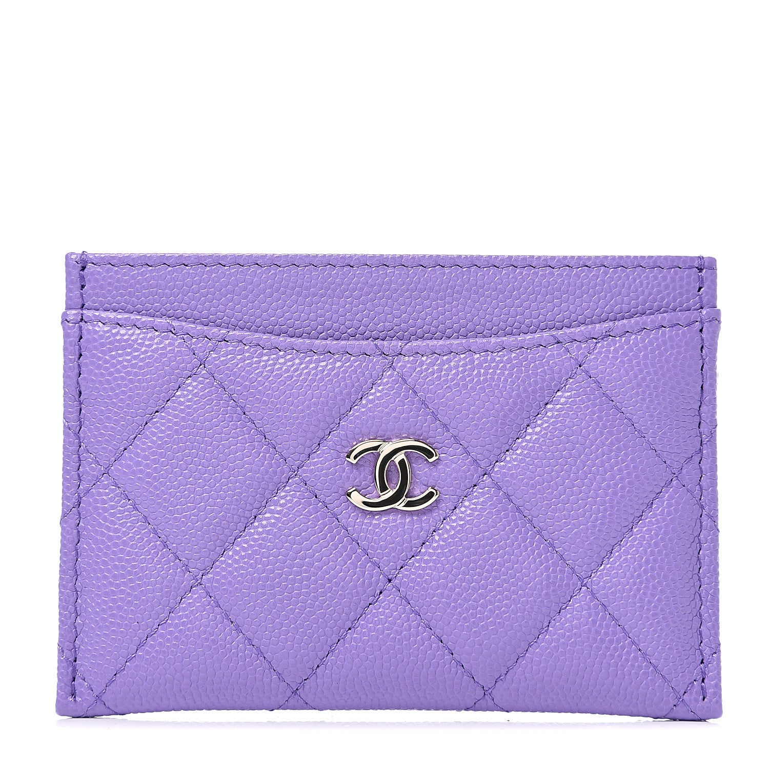 Chanel Caviar Quilted Card Holder Purple 1 of 7