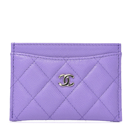 Chanel Caviar Quilted Card Holder Purple 1 of 7