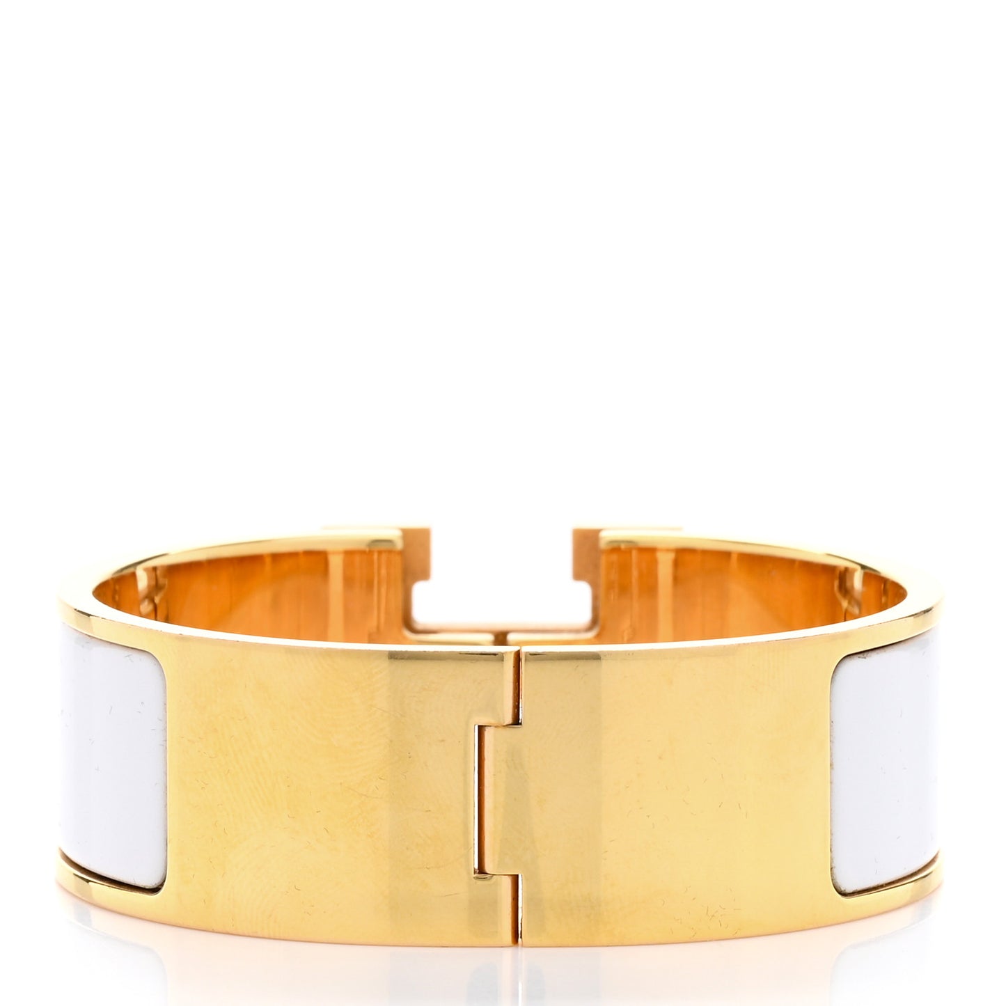 Enamel Wide Clic Clac H Bracelet PM White
