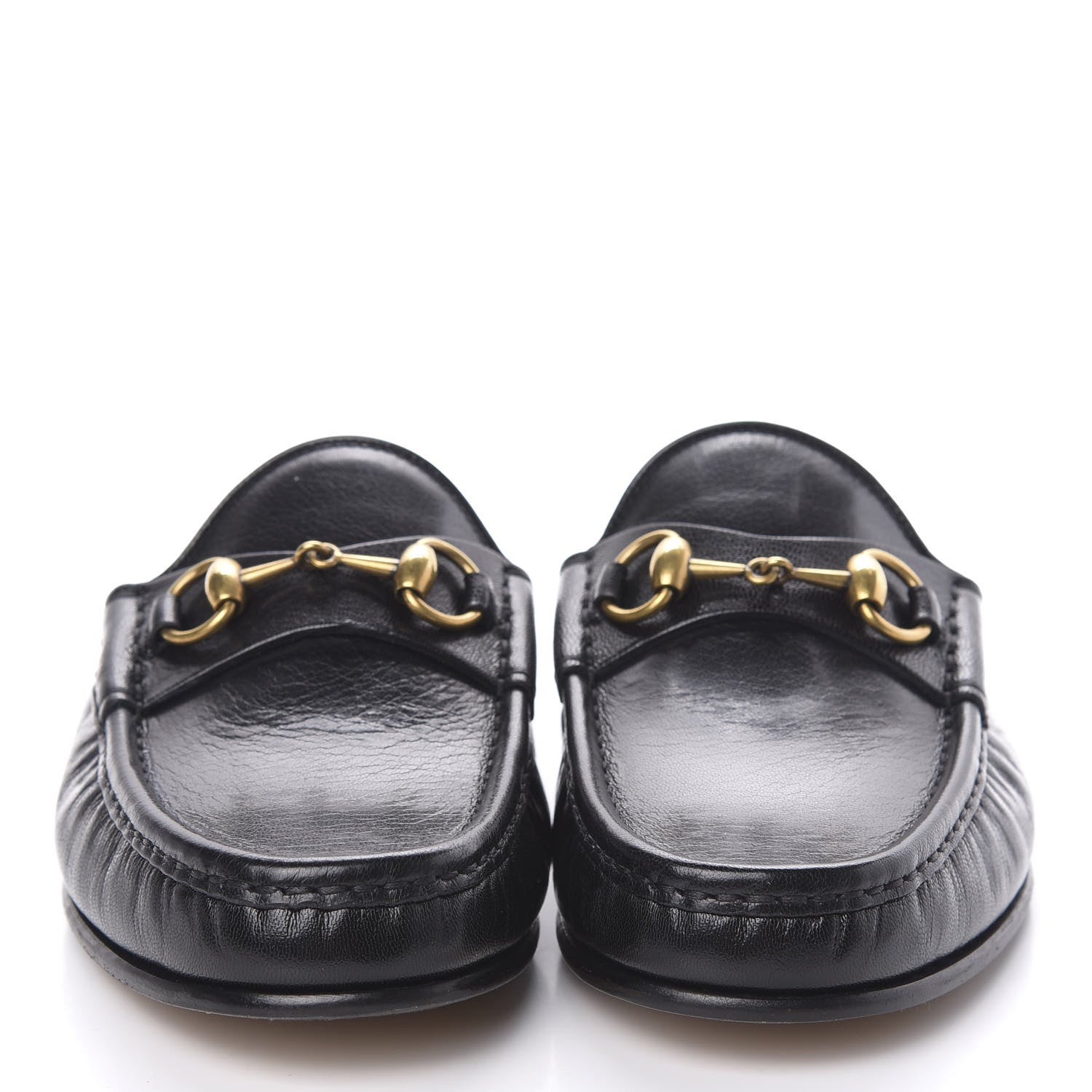 Gucci Goatskin Mens Horsebit Slippers 7 Black 2 of 9