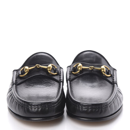 Gucci Goatskin Mens Horsebit Slippers 7 Black 2 of 9
