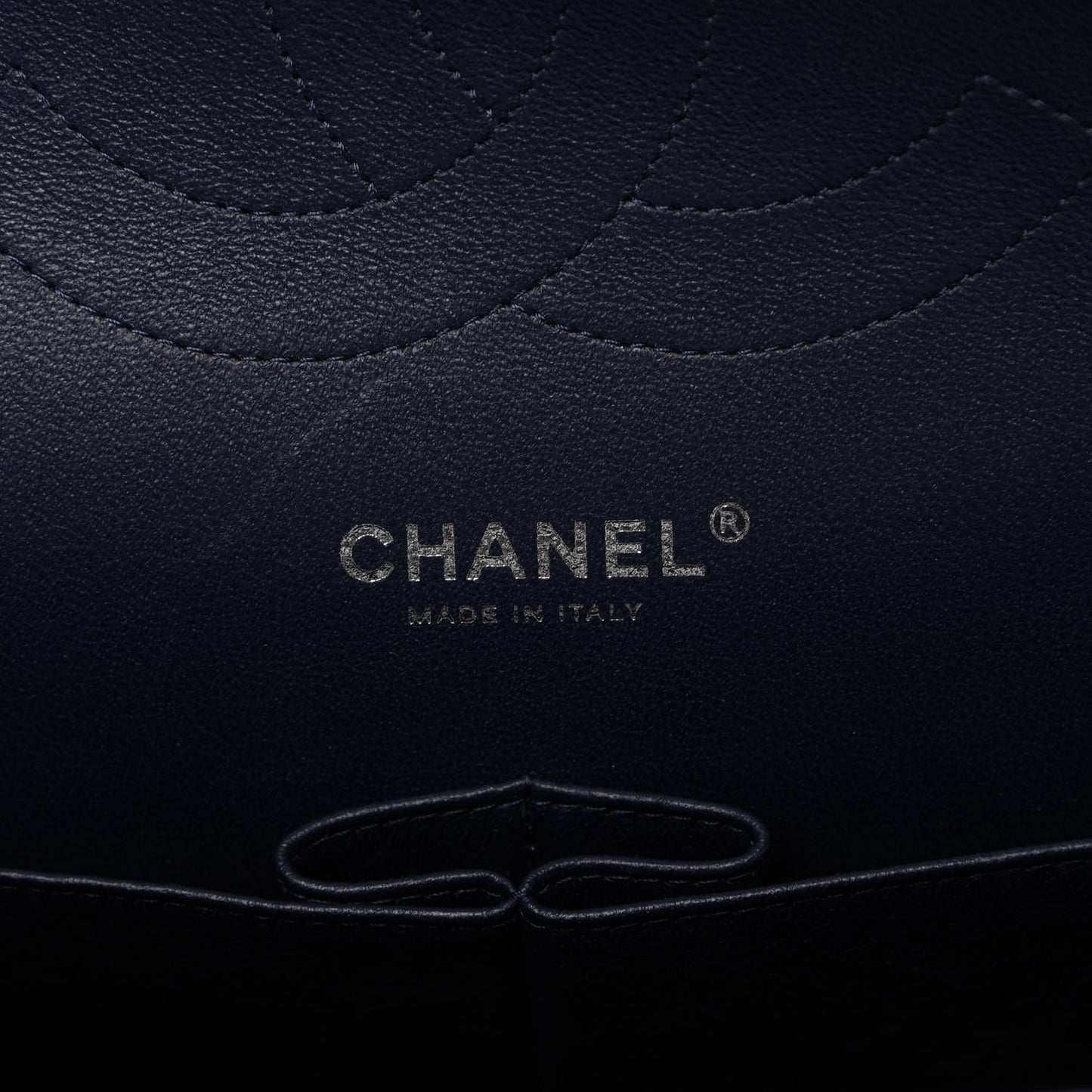 Patent Quilted Jumbo Double Flap Navy
