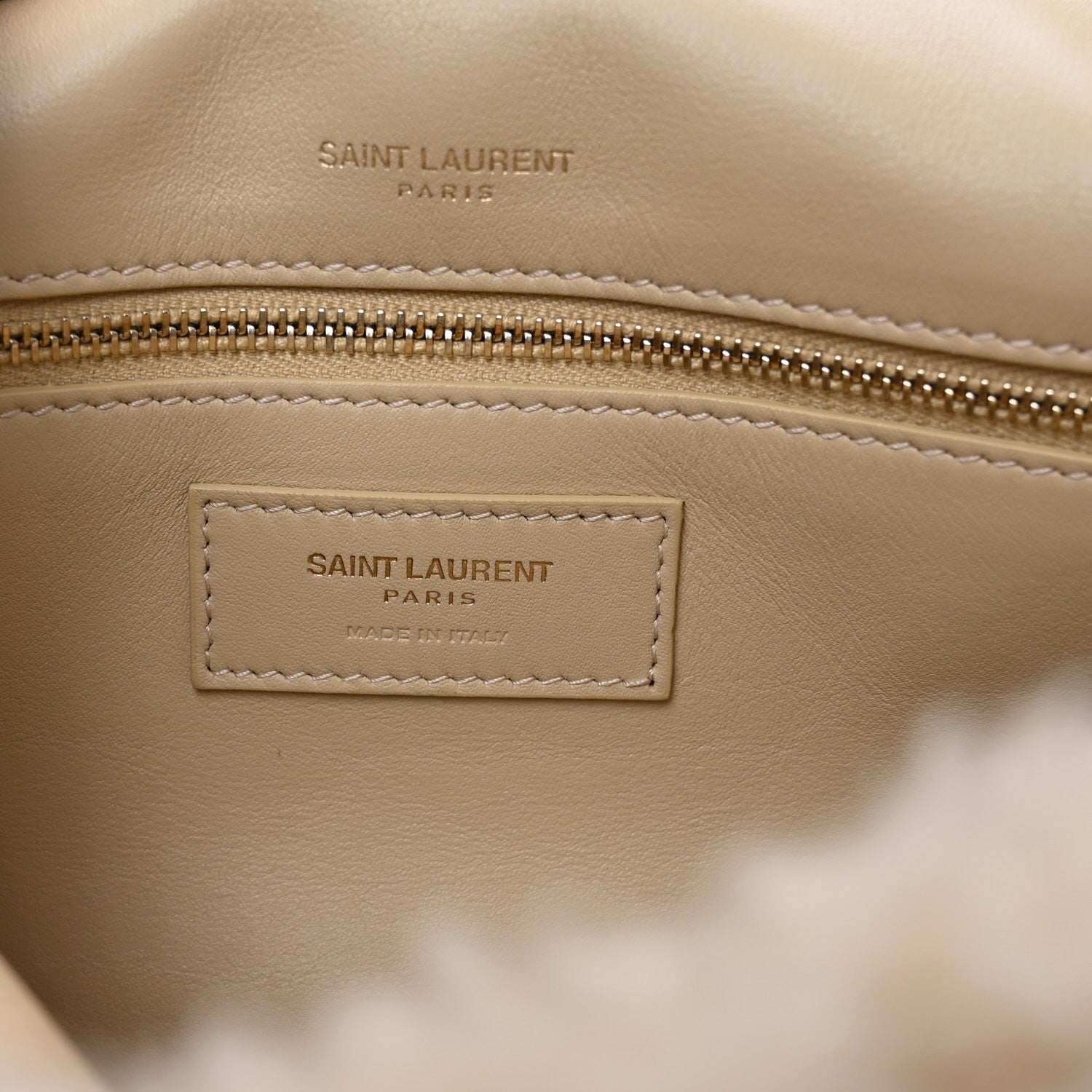 Saint Laurent Calfskin Shearling Monogram Medium Niki Chain Satchel Natural Beige 6 of 10