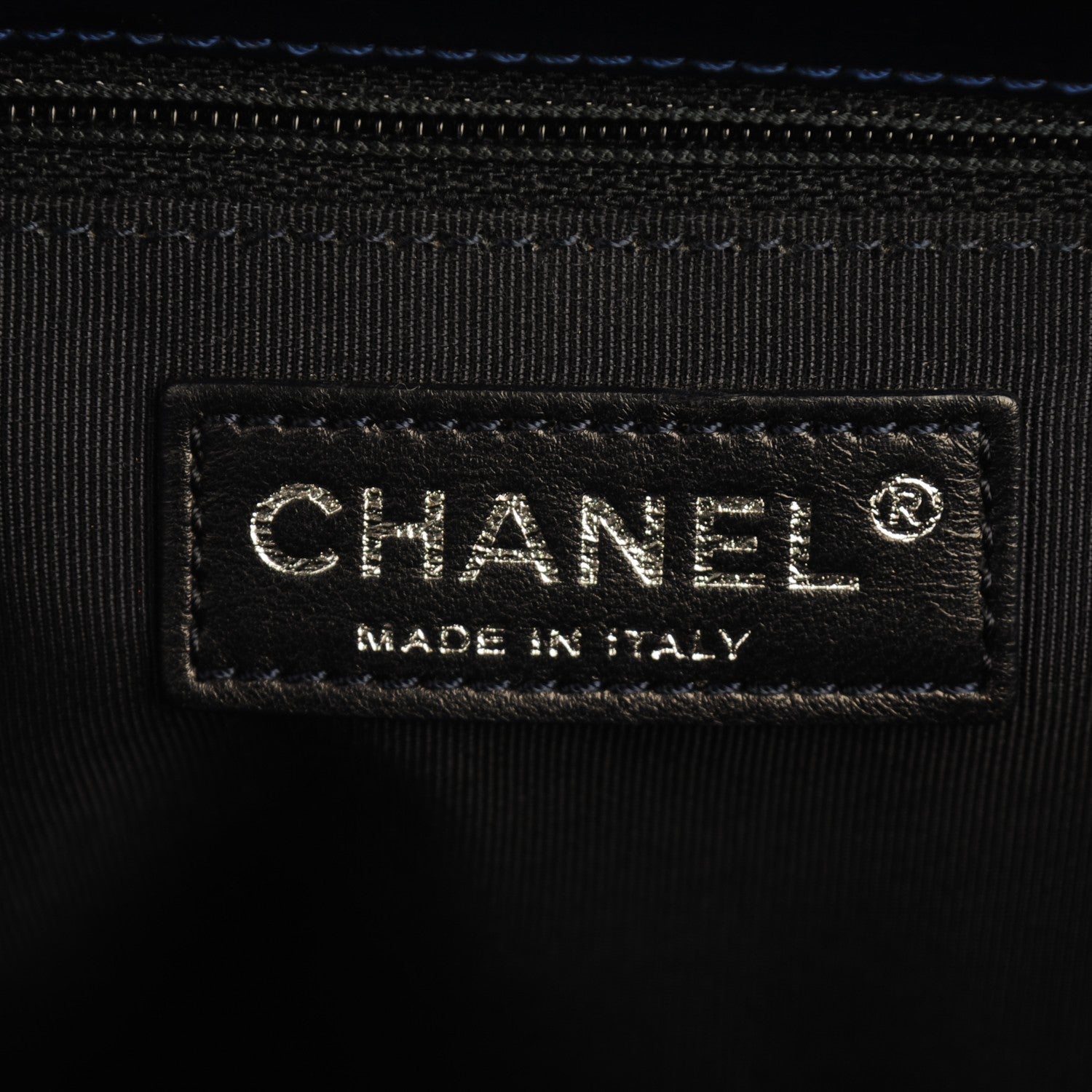 Chanel Patent Quilted Grand Shopping Tote GST Navy Blue 6 of 8