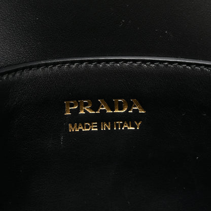 Prada Soft Calfskin Triangle Arque Flap Shoulder Bag Black 6 of 10
