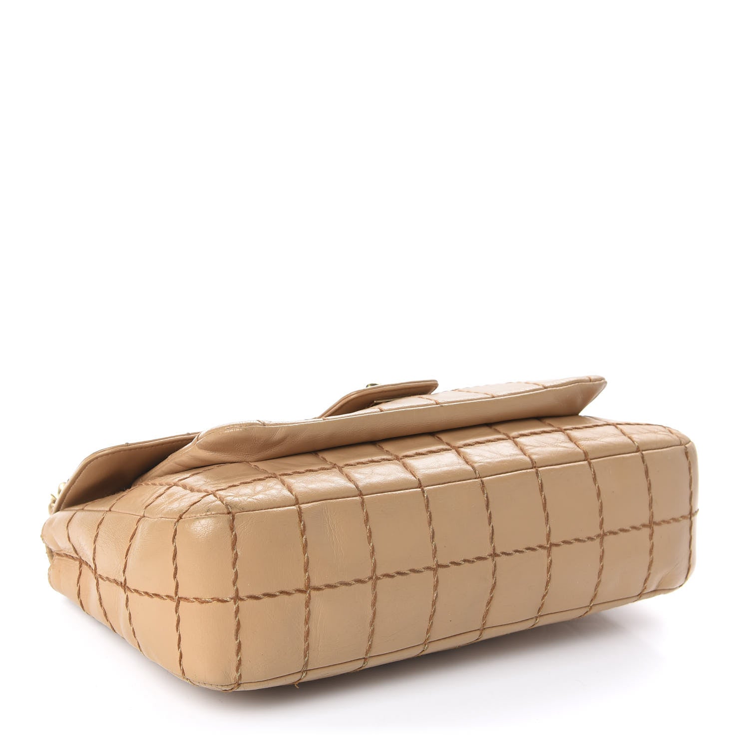 Chanel Lambskin Square Double Stitch Flap Beige 4 of 11