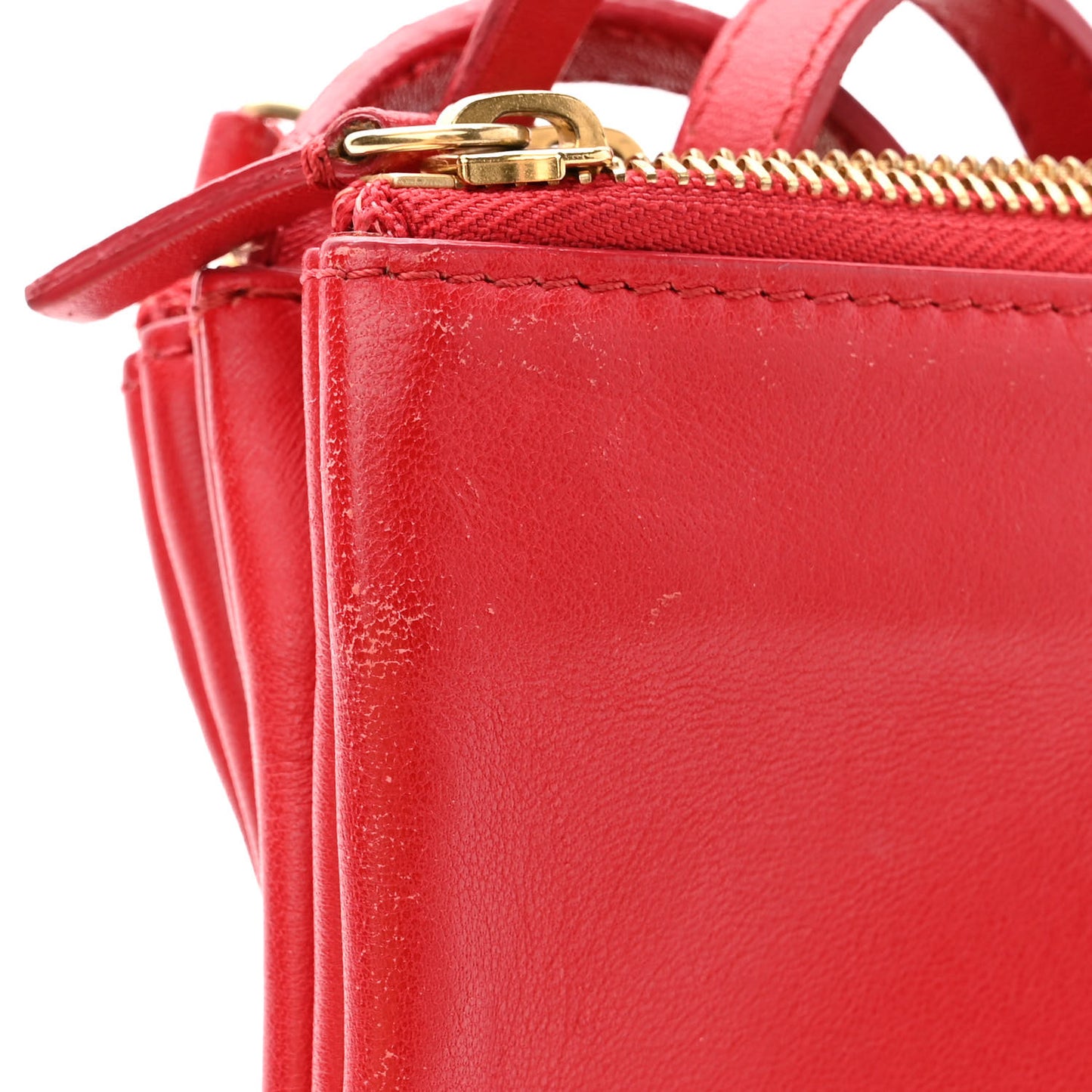 Lambskin Small Trio Crossbody Bag Red