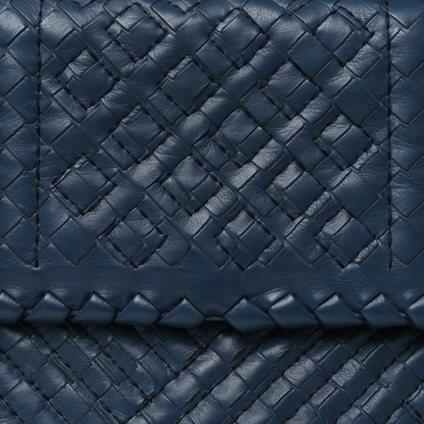 Nappa Intrecciato Stitched Small Olimpia Shoulder Bag Blue
