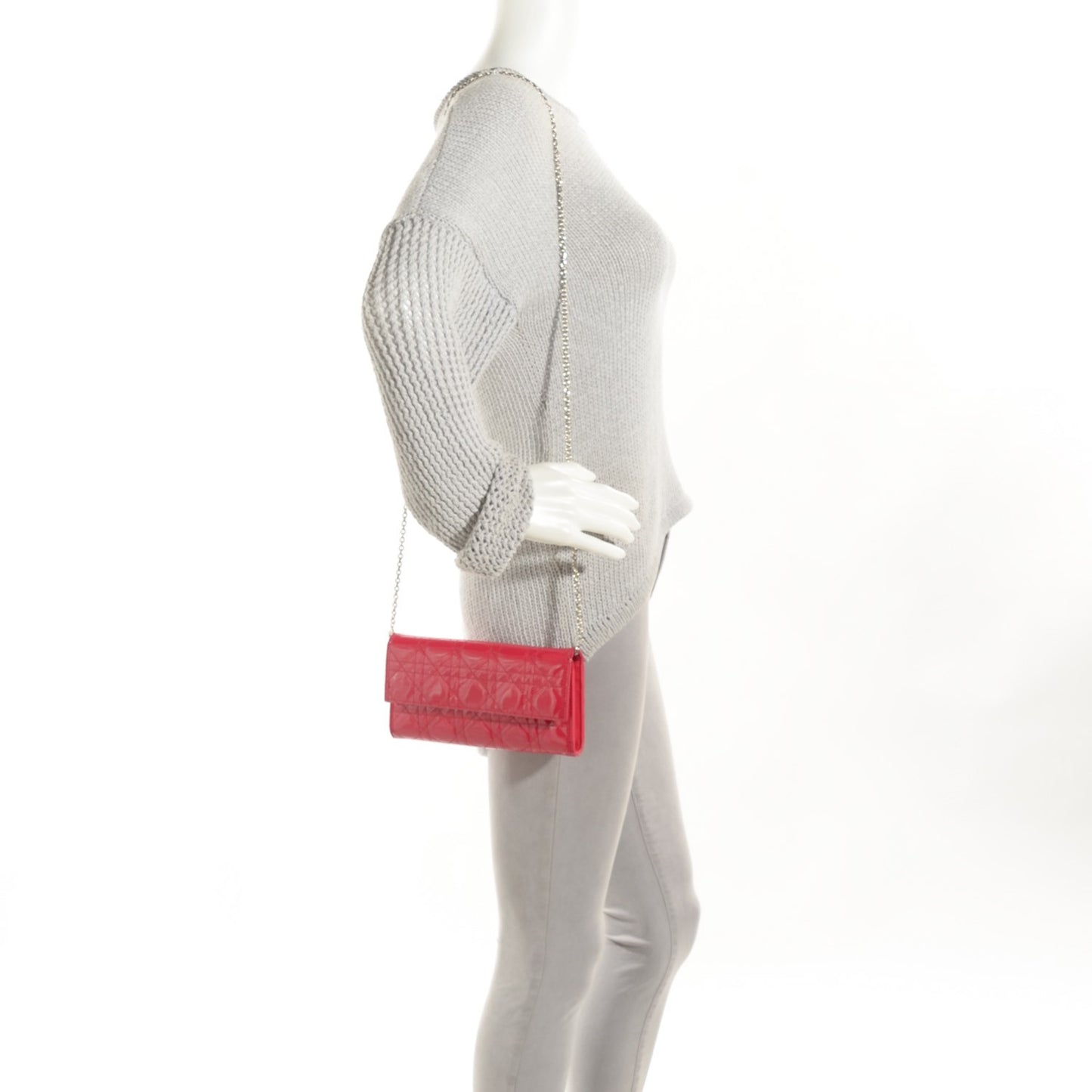 Patent Cannage Rendez-vous Chain Wallet Pink