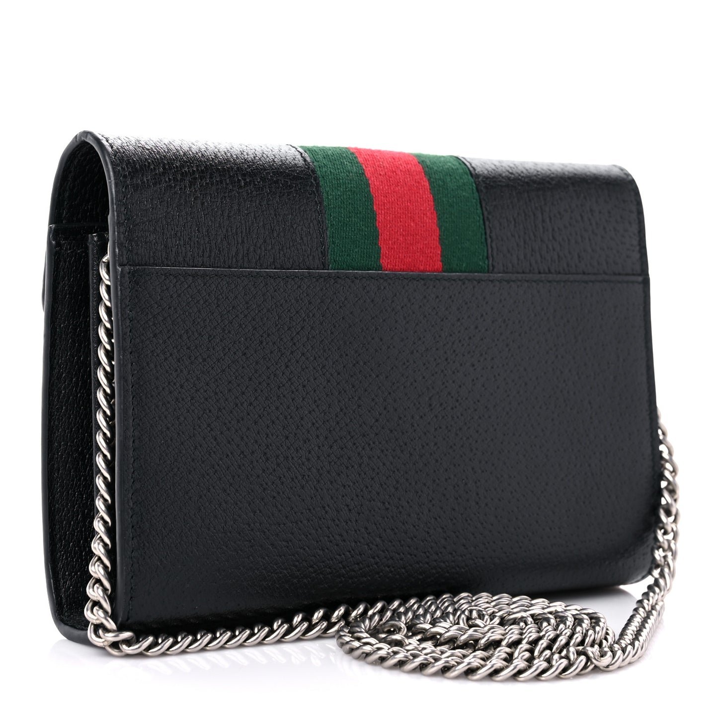 Calfskin Web Mini Dionysus Chain Wallet Black