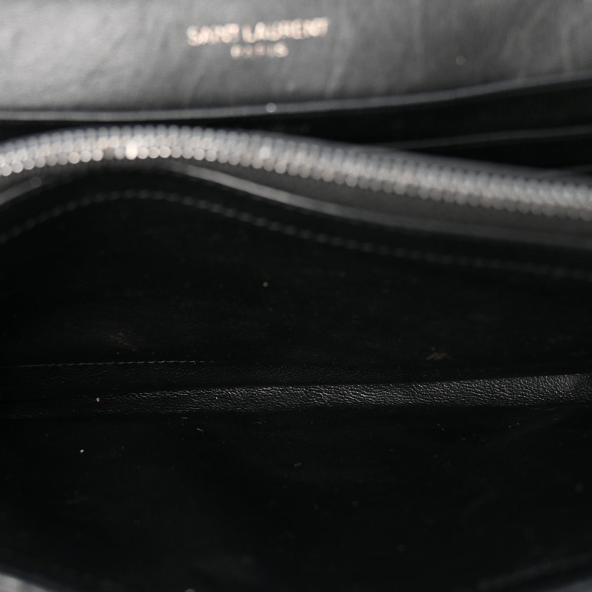 Saint Laurent Lambskin Diamond Quilted Becky Chain Wallet Black 5 of 10
