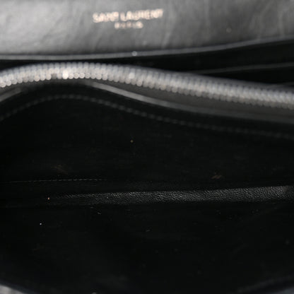 Saint Laurent Lambskin Diamond Quilted Becky Chain Wallet Black 5 of 10