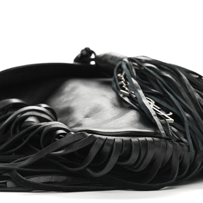 Saint Laurent Lambskin Fringe Small Anita Crossbody Bag Black 7 of 9