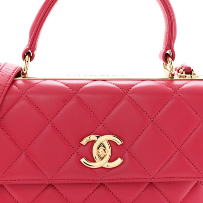 Chanel Lambskin Quilted Small Trendy CC Flap Dual Handle Bag Dark Pink 9 of 17