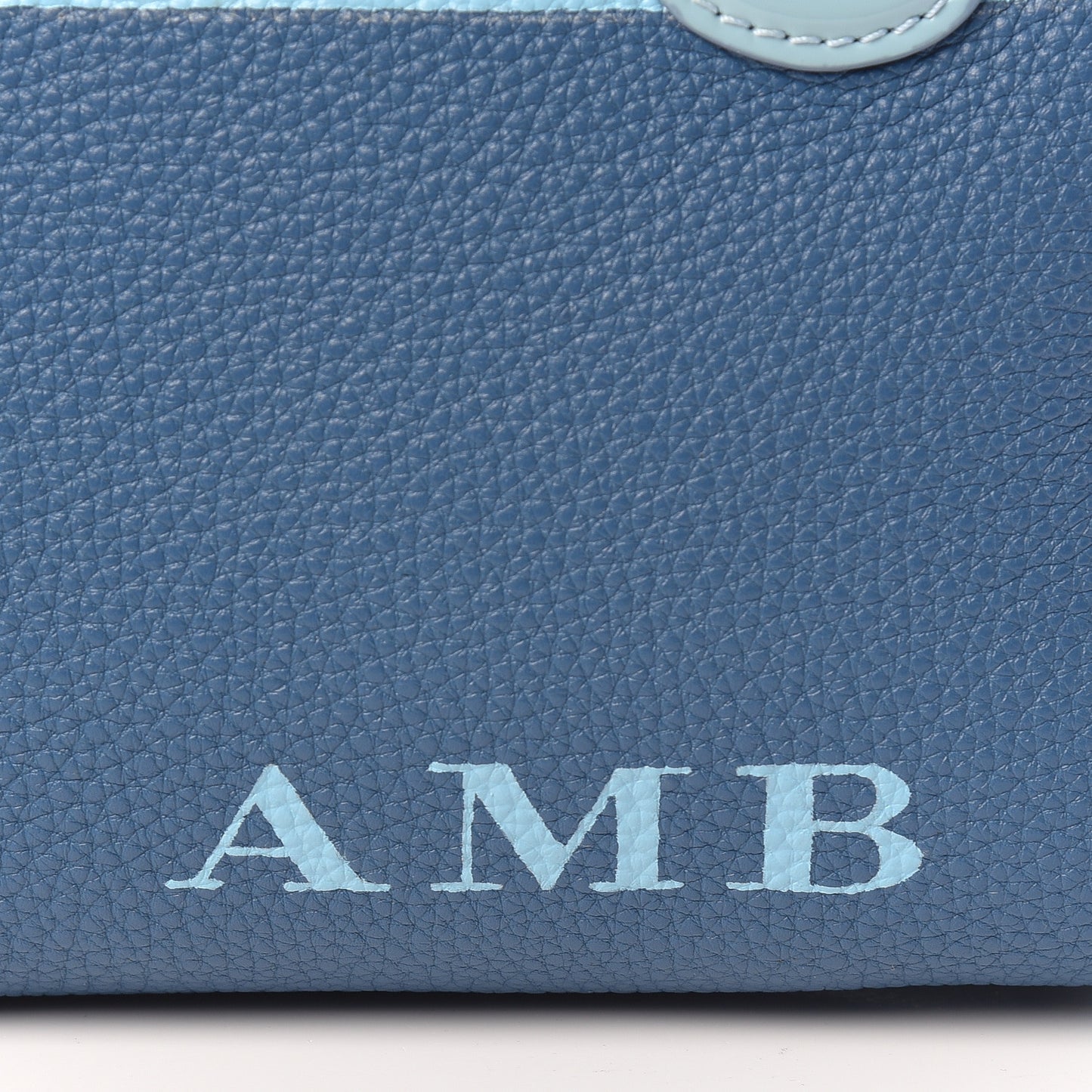 Grained Calfskin Little Bee Bowling Bag Blue
