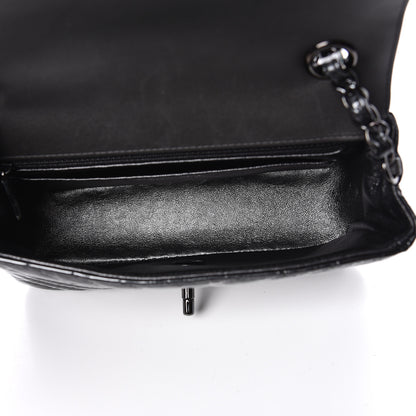 Chanel Patent Metallic Crumpled Calfskin Chevron Quilted Mini Rectangular Flap So Black 5 of 10