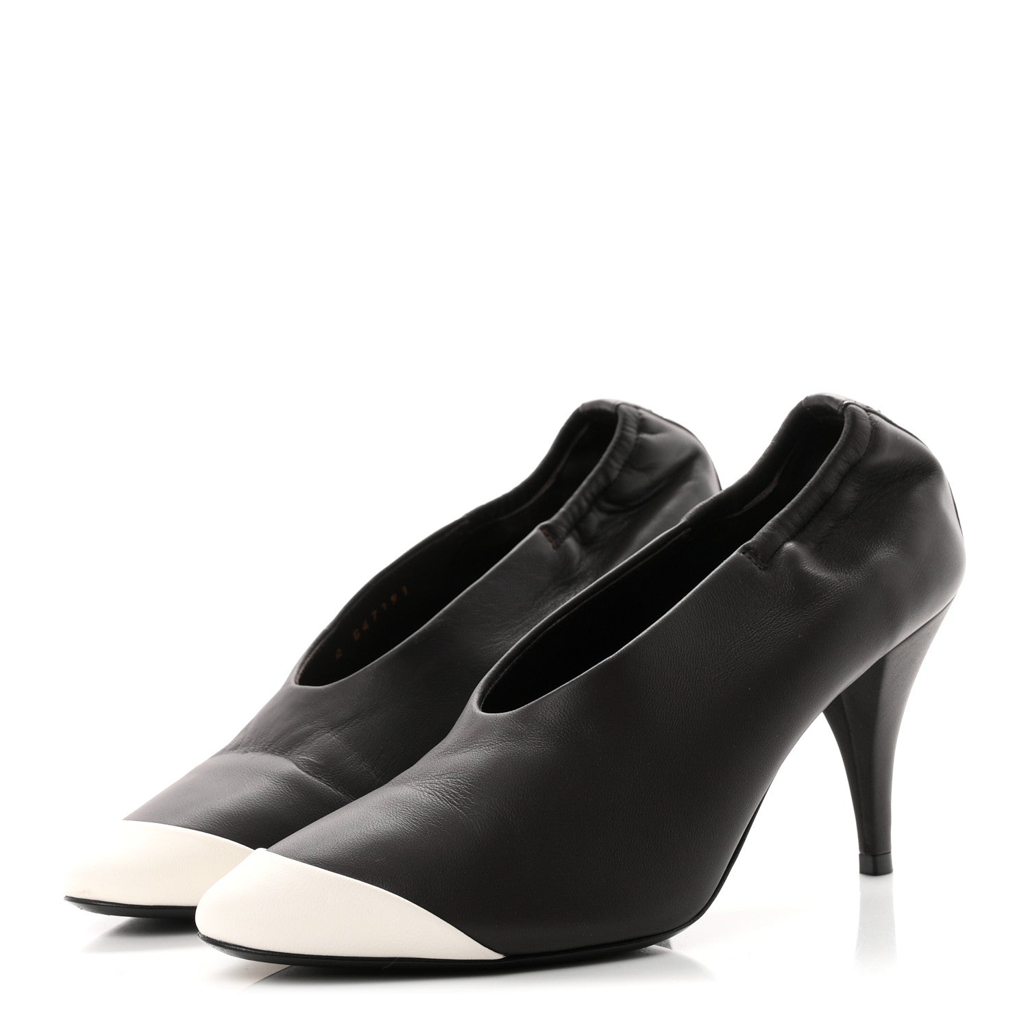Chanel Lambskin Pumps 35 Dark Brown Ivory 4 of 10