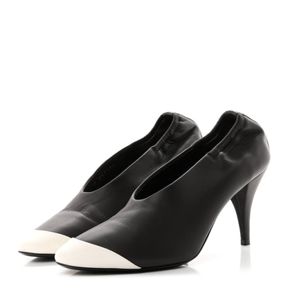 Chanel Lambskin Pumps 35 Dark Brown Ivory 4 of 10