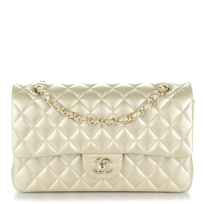 Chanel Metallic Caviar Quilted Medium Double Flap Light Gold 1 of 8