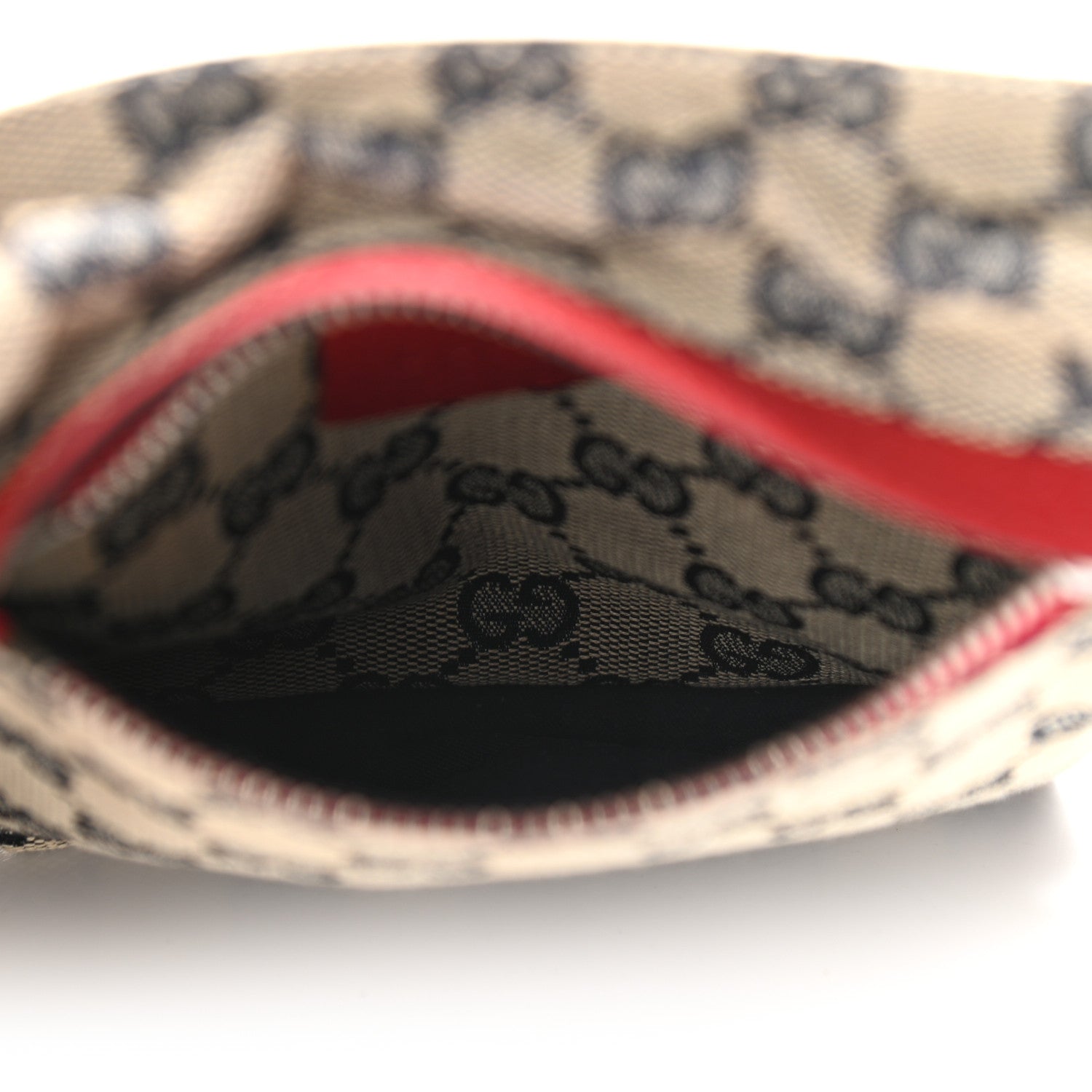 Gucci GG Monogram Web Double Pocket Belt Bag Navy Red 6 of 11
