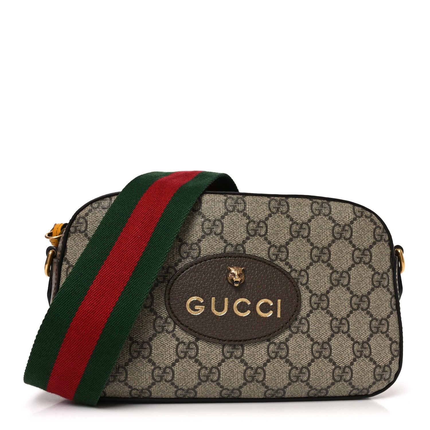 Gucci GG Supreme Monogram Web Neo Vintage Shoulder Bag Beige New Acero Crop 1 of 10