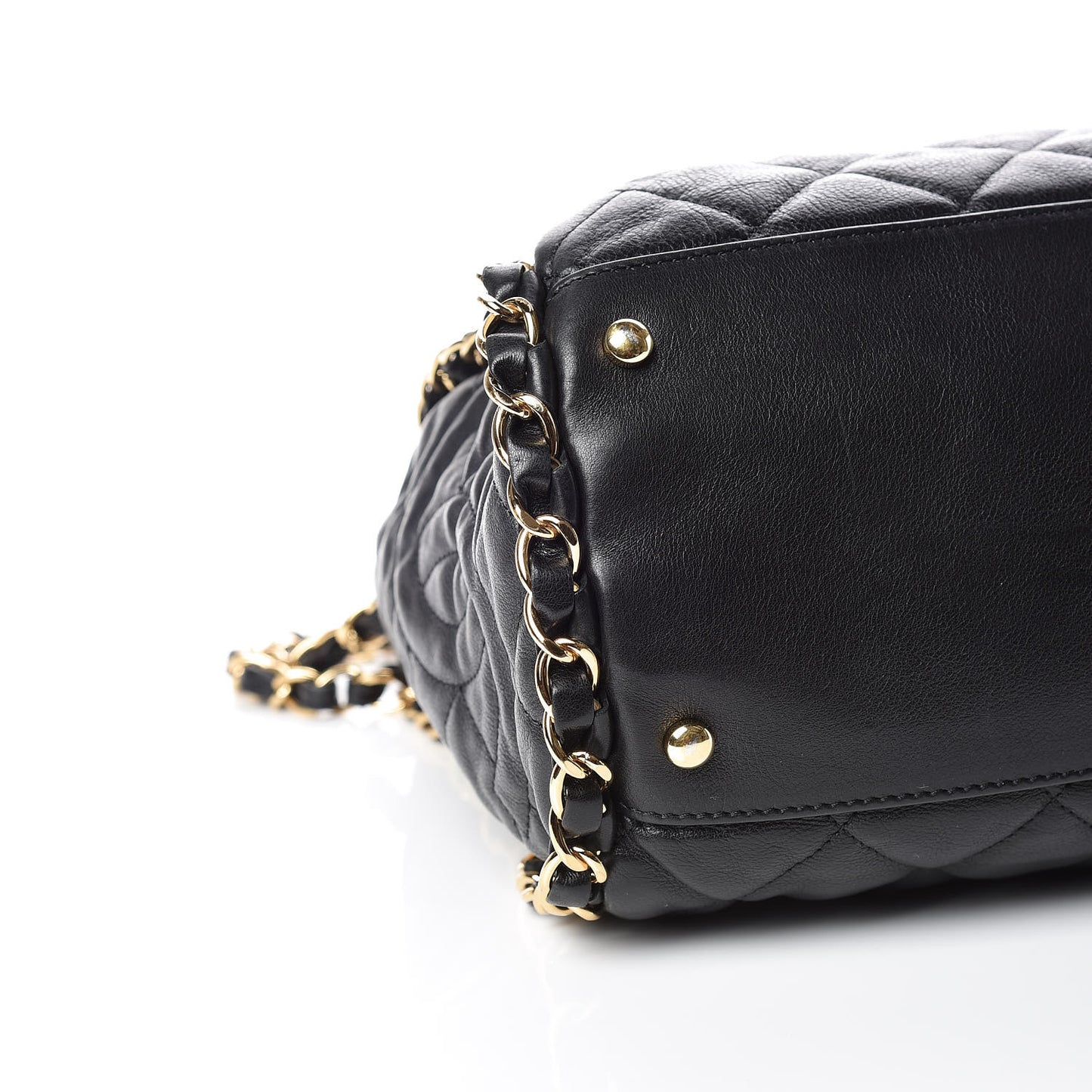 Calfskin Quilted Large Chain Me Hobo Black