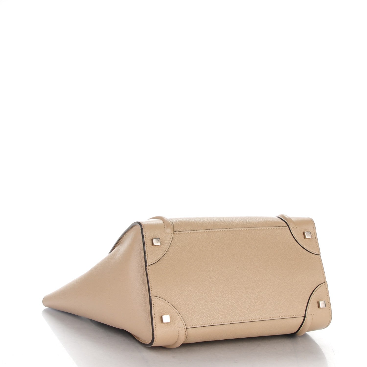 Celine Drummed Calfskin Mini Luggage Dune 4 of 9