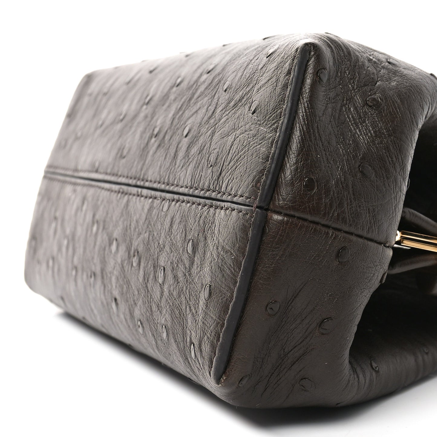 Ostrich Small Fendi First Dark Coffee