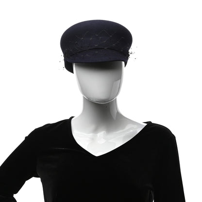Christian Dior Cotton Canvas Arty Cap with Veil 58 Black 2 of 8
