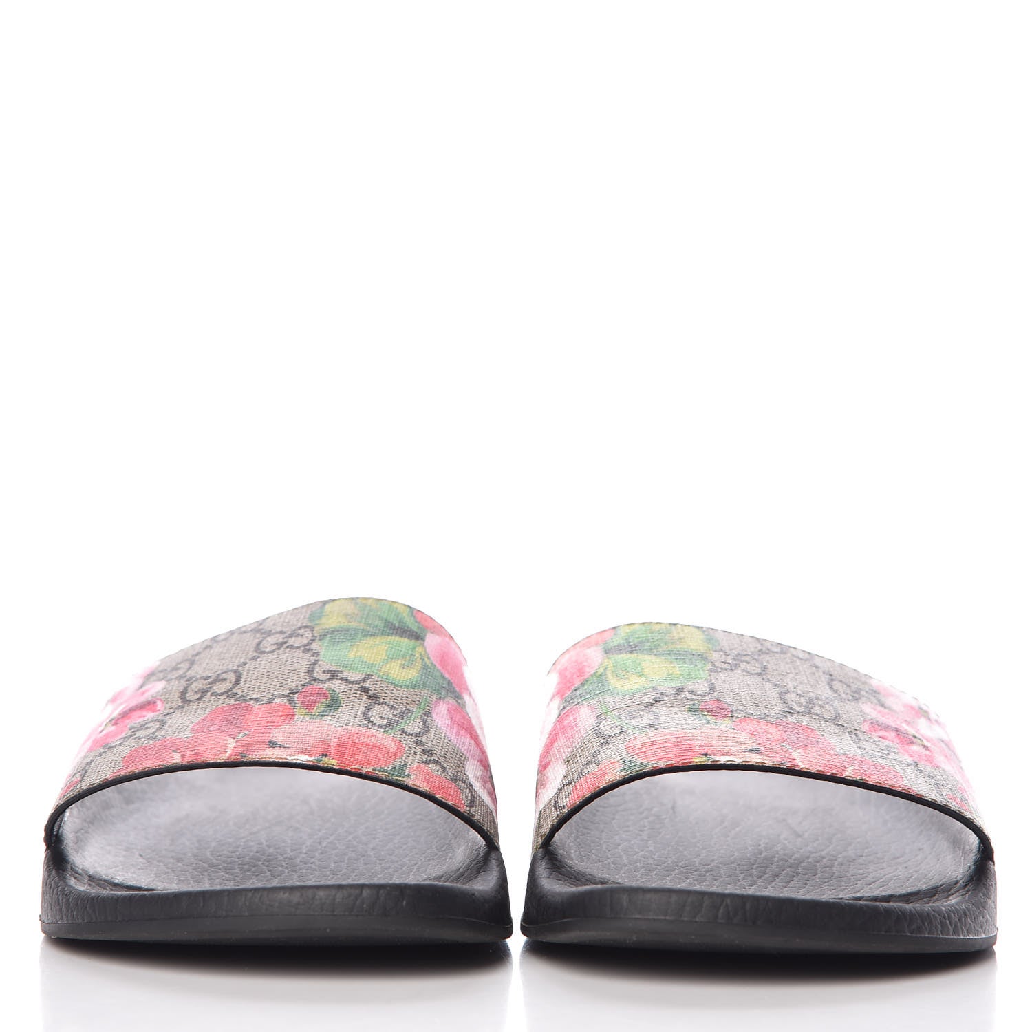 Gucci GG Supreme Monogram Blooms Slide Sandals 38 Beige Multicolor 2 of 7