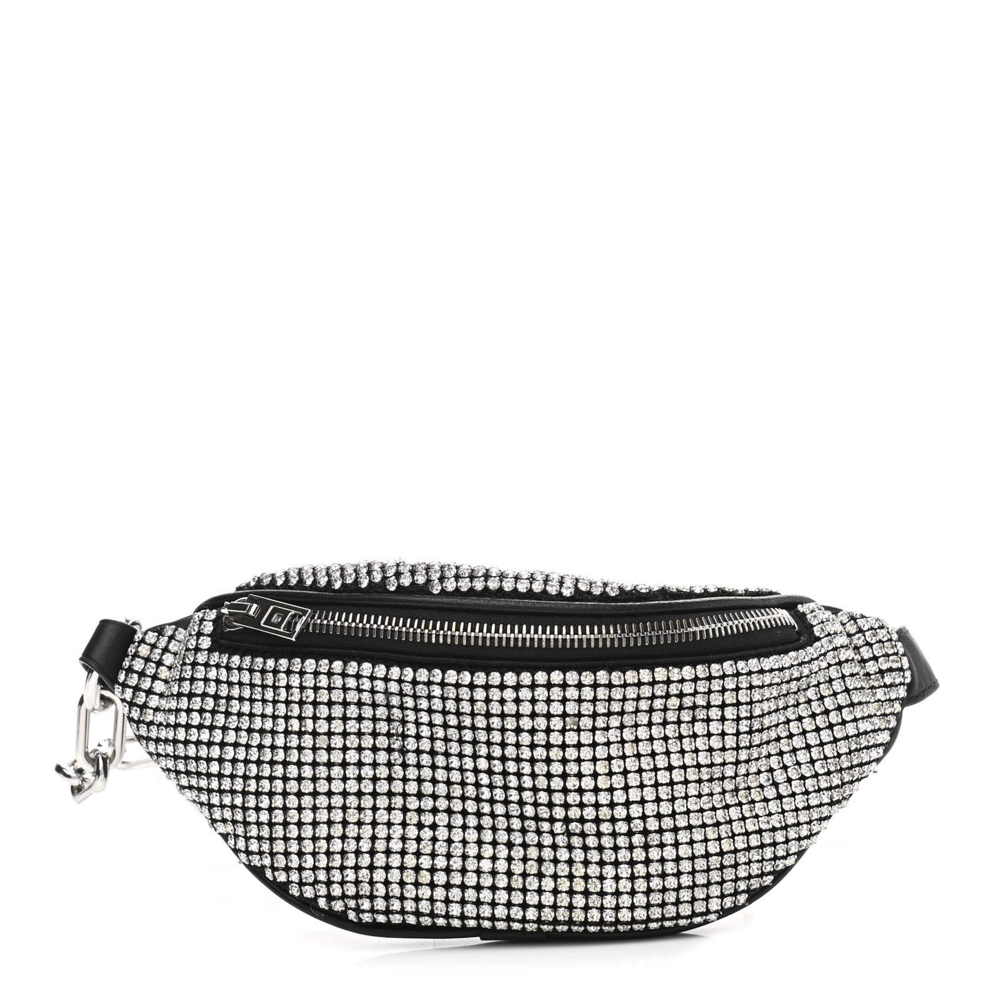 Rhinestone Mesh Mini Attica Belt Bag Black