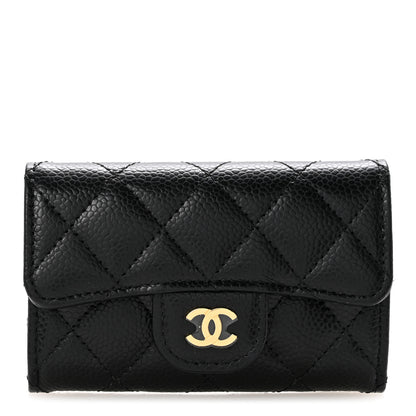 Chanel Caviar Quilted Flap Card Holder Wallet Black 1 of 10