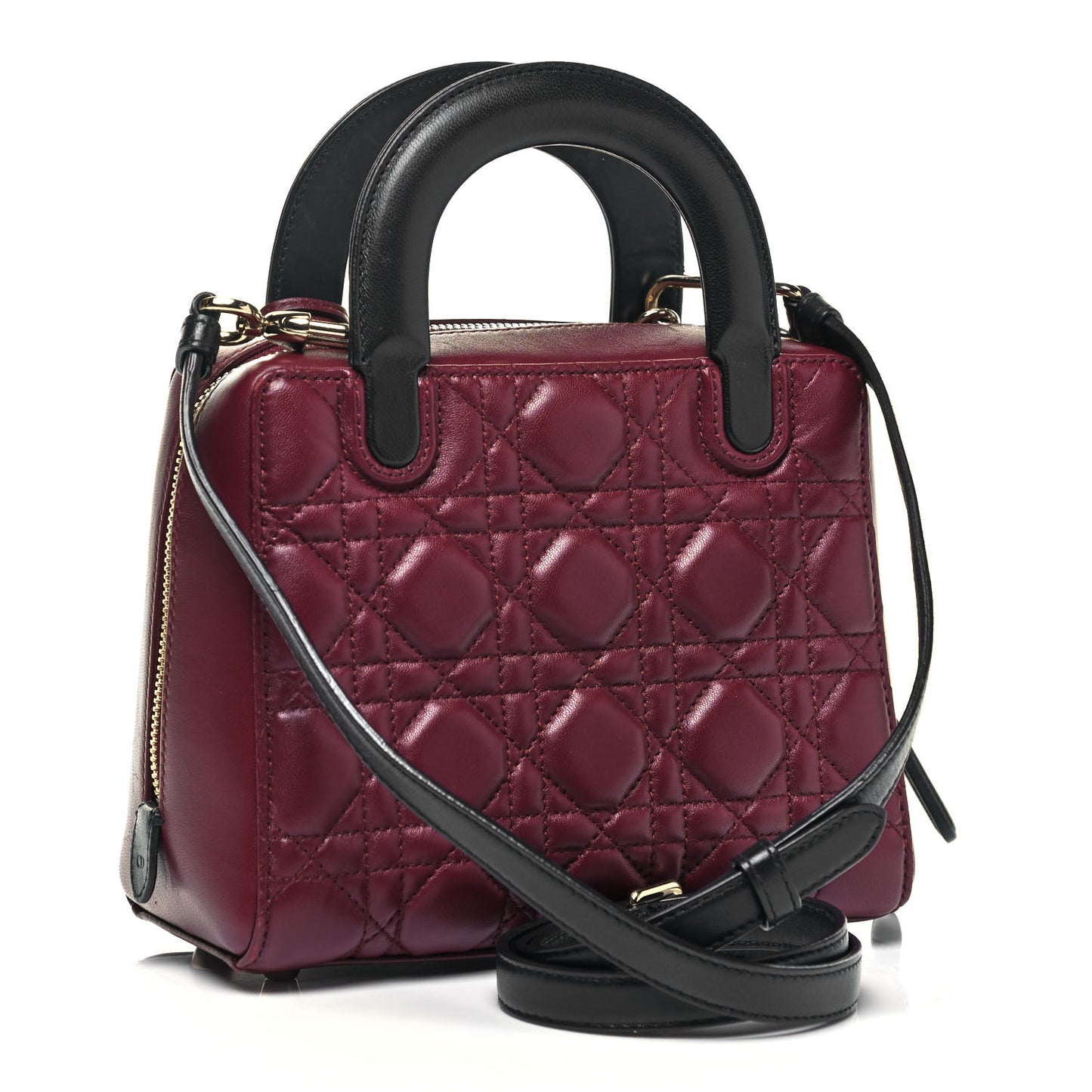 Lambskin Cannage Lily Tote Red Sapphire Blue