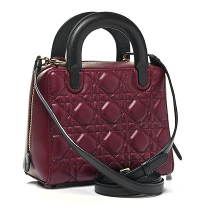 Christian Dior Lambskin Cannage Lily Tote Red Sapphire Blue 3 of 9