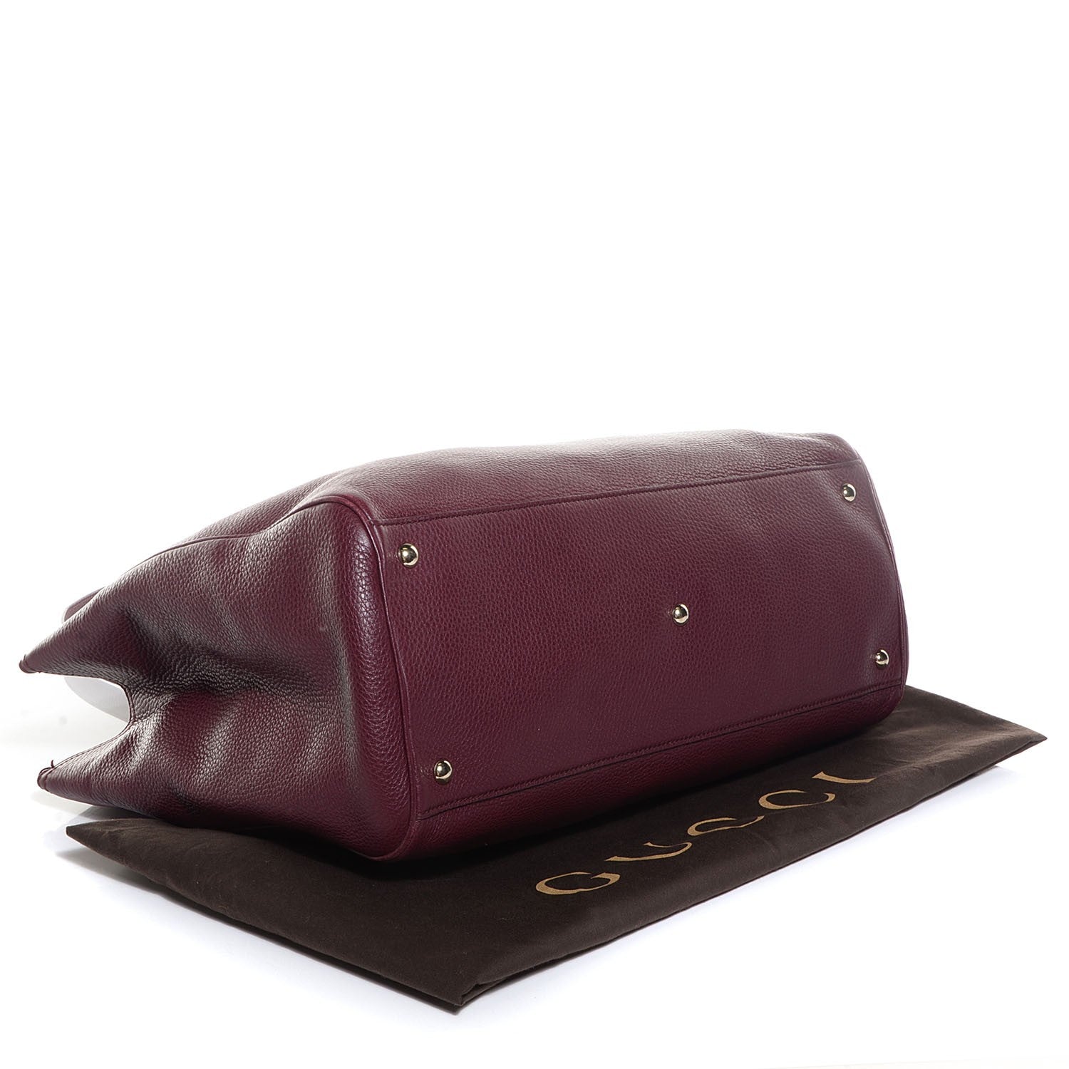 Gucci Leather Large Bamboo Shopper Tote Burgundy 4 of 9