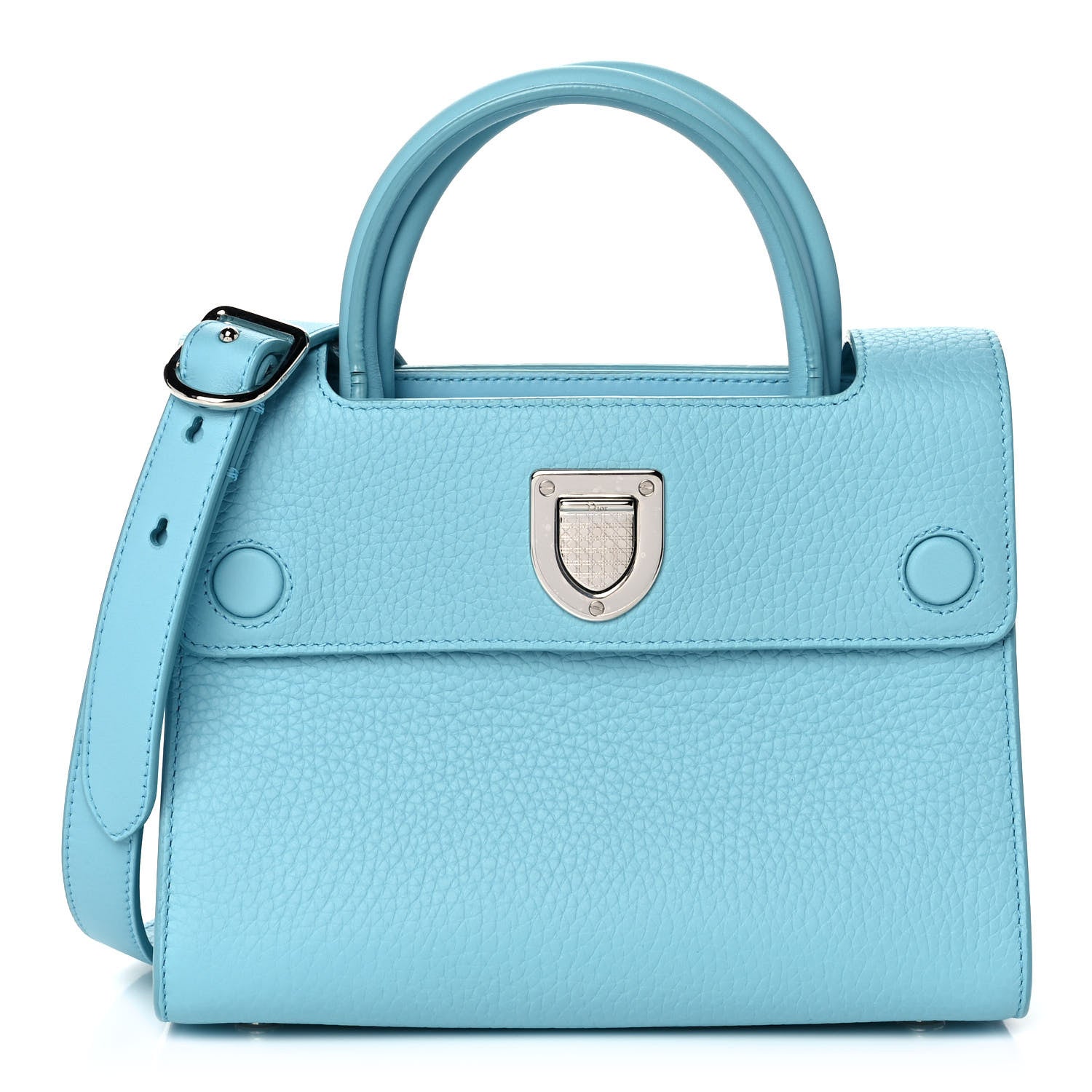 Christian Dior Grained Calfskin Mini Diorever Flap Sky Blue 1 of 11