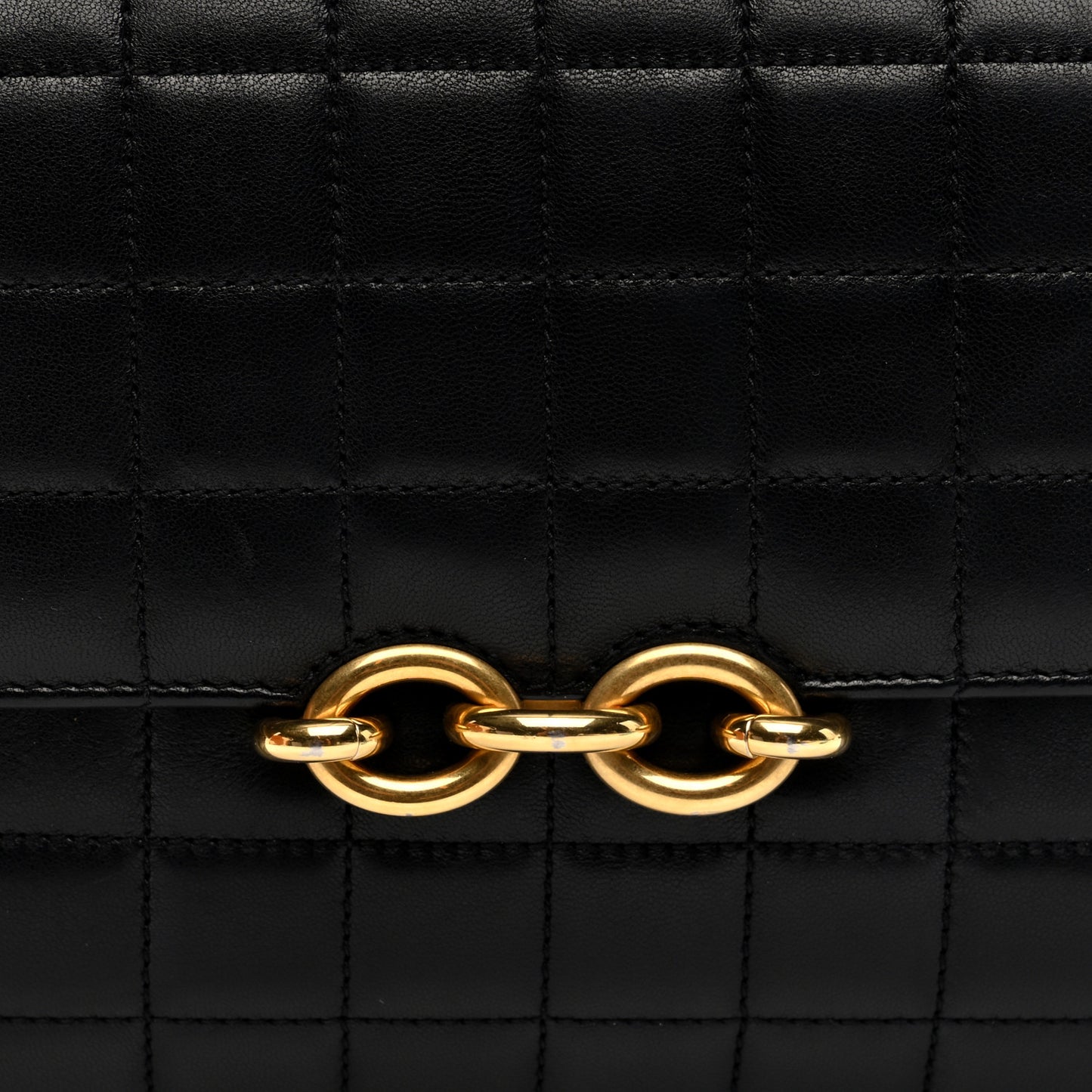 Lambskin Carre Quilted Le Maillon Satchel Black