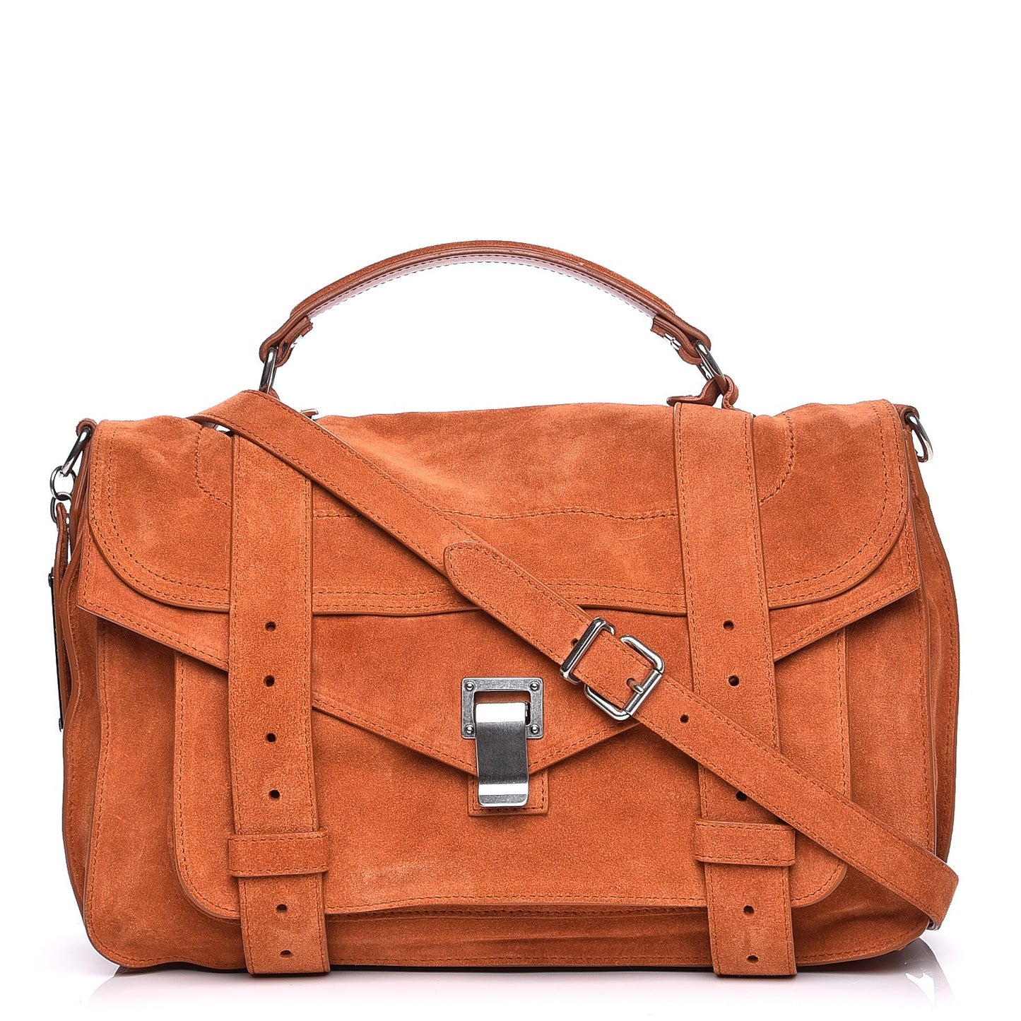 Suede PS1 Medium Satchel Red Clay