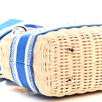 Christian Dior Wicker Oblique Mini Lady Dior Bag Florescent Blue 7 of 8