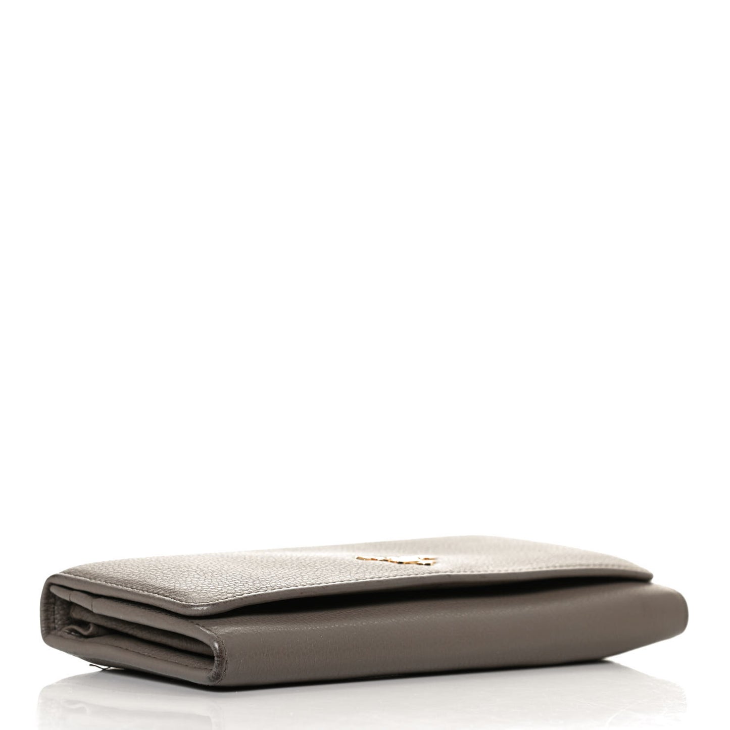 Vitello Daino Metal Continental Flap Wallet Argilla