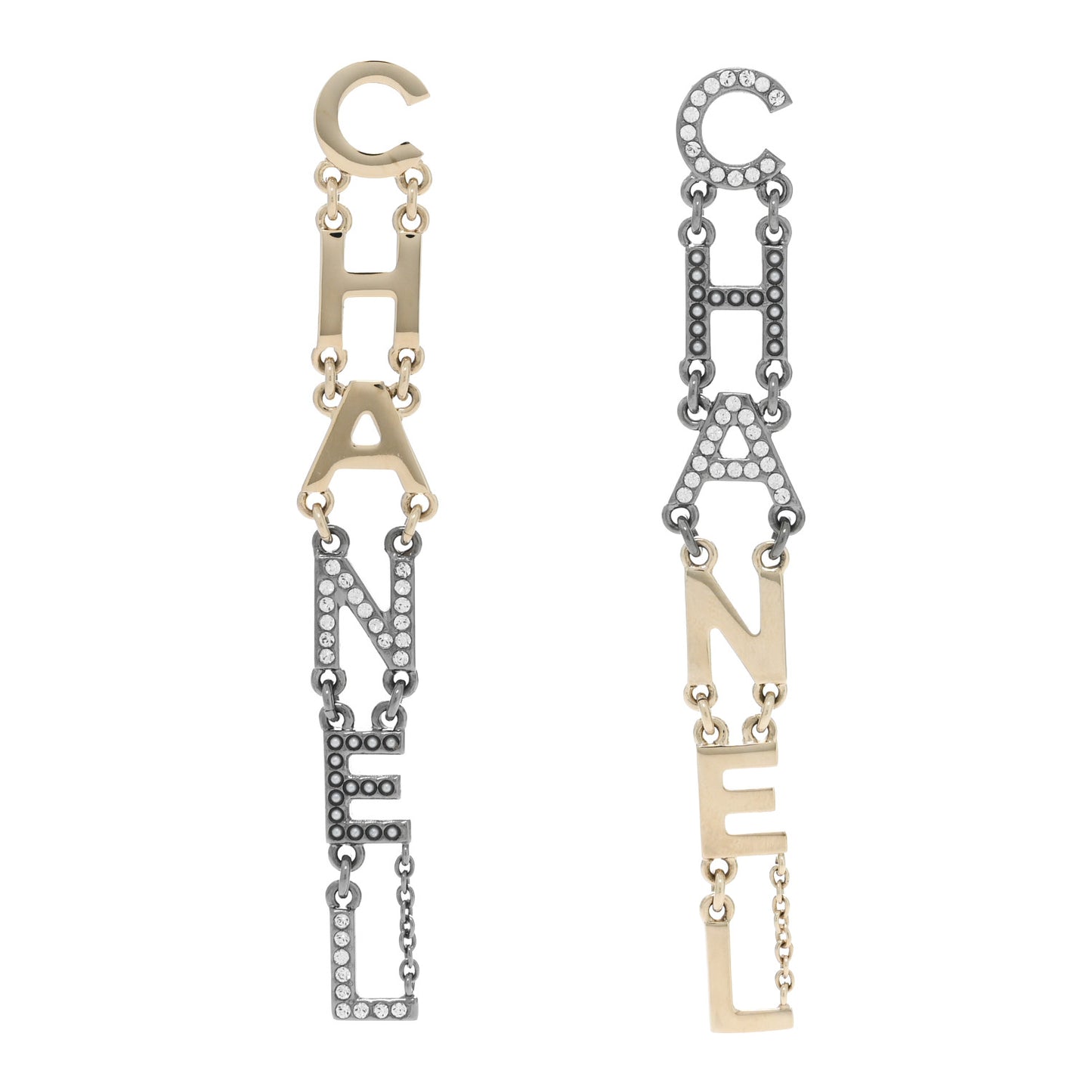 Crystal Pearl Chanel Bright Young Things Earrings Gold Ruthenium