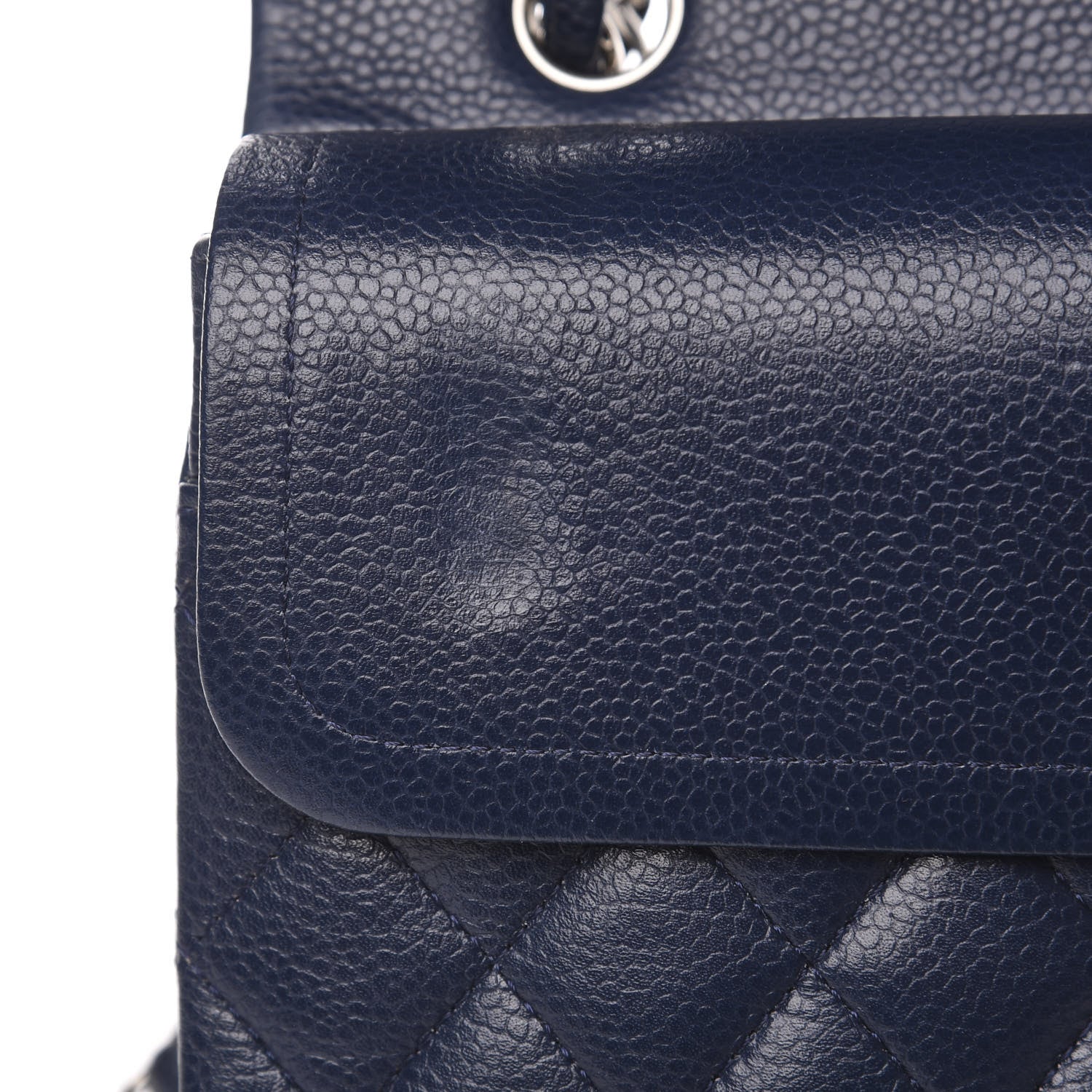 Chanel Caviar Quilted Medium Double Flap Navy 14 of 16