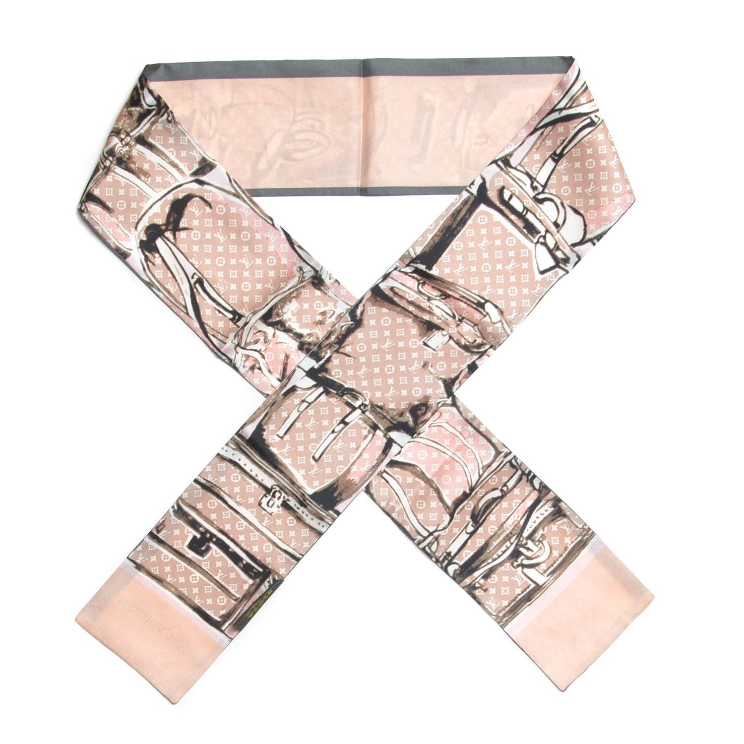 Louis Vuitton Silk Monogram Trunks Bandeau Rose Poudre 1 of 6