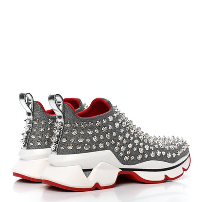 Christian Louboutin Neo Lame Spike Sock Donna Flat Sneakers 39 Silver 4 of 13