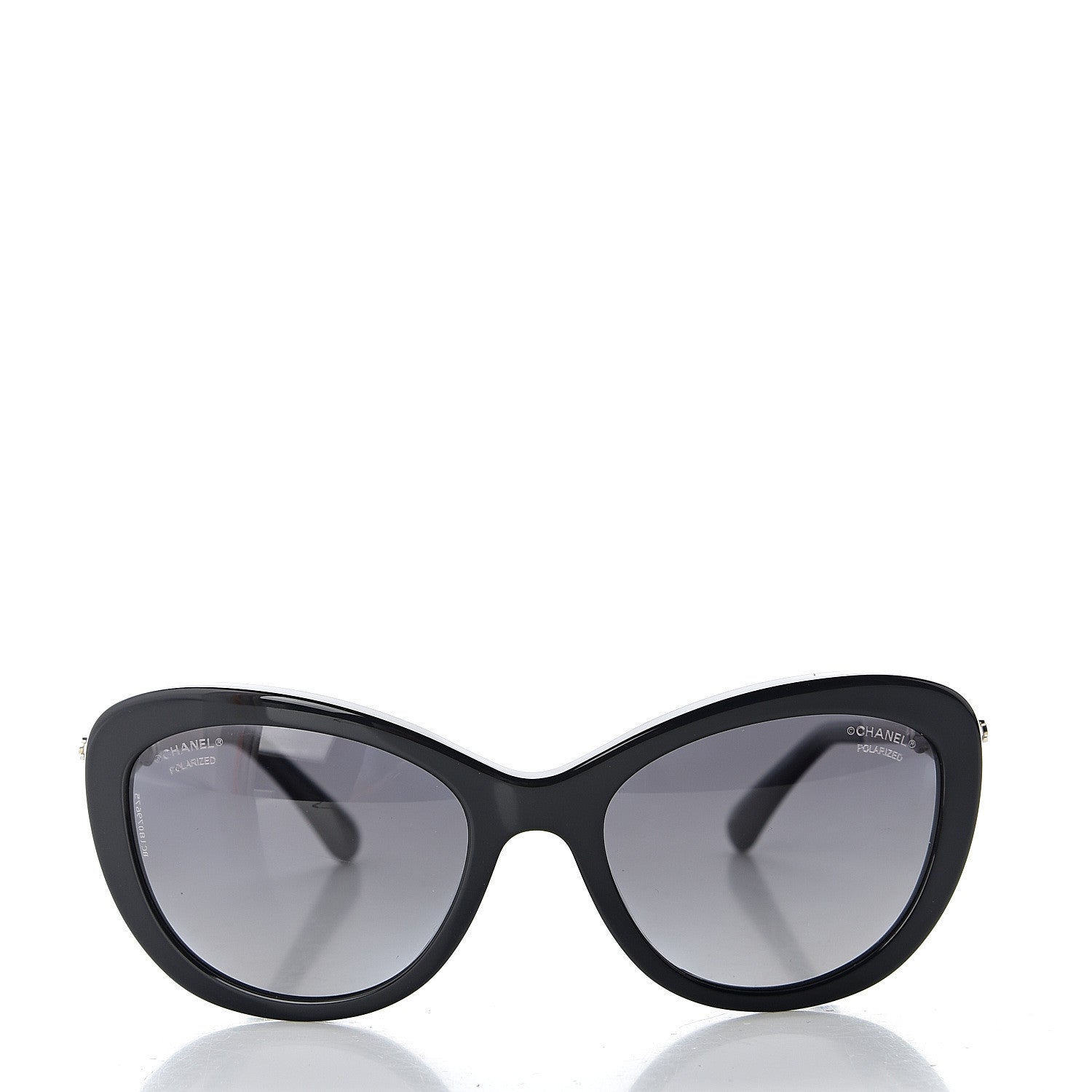 Chanel Acetate Pearl Cat Eye Sunglasses 5340-H Black 2 of 8