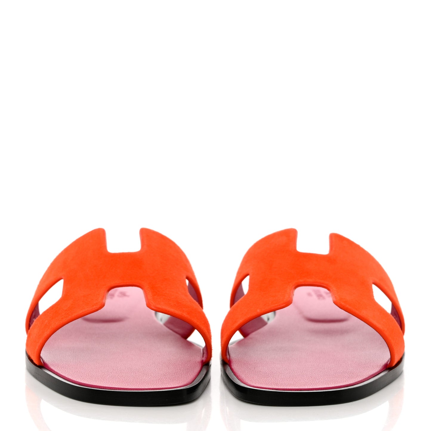 Suede Goatskin Oran Sandals 37 Orange Synthetique