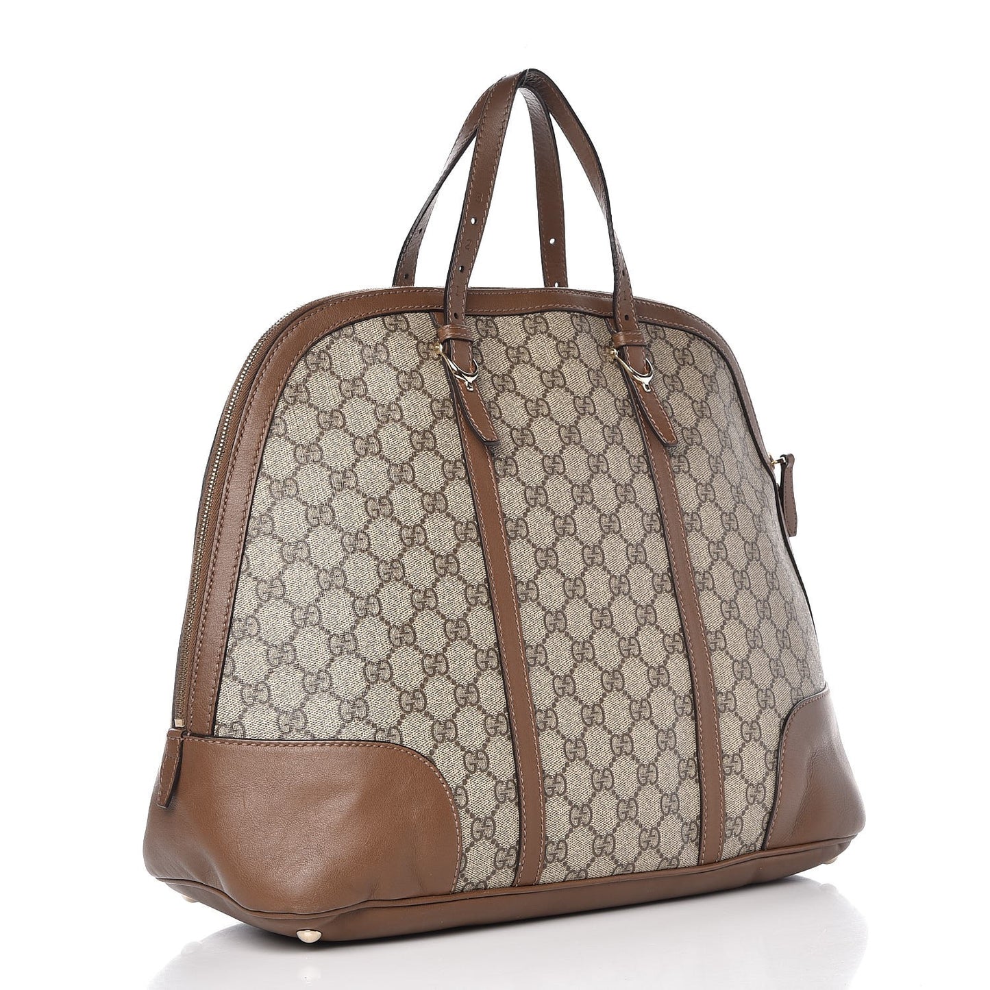 GG Supreme Monogram Margaux Calfskin Large Nice Top Handle Dome Bag Beige Ebony Acero