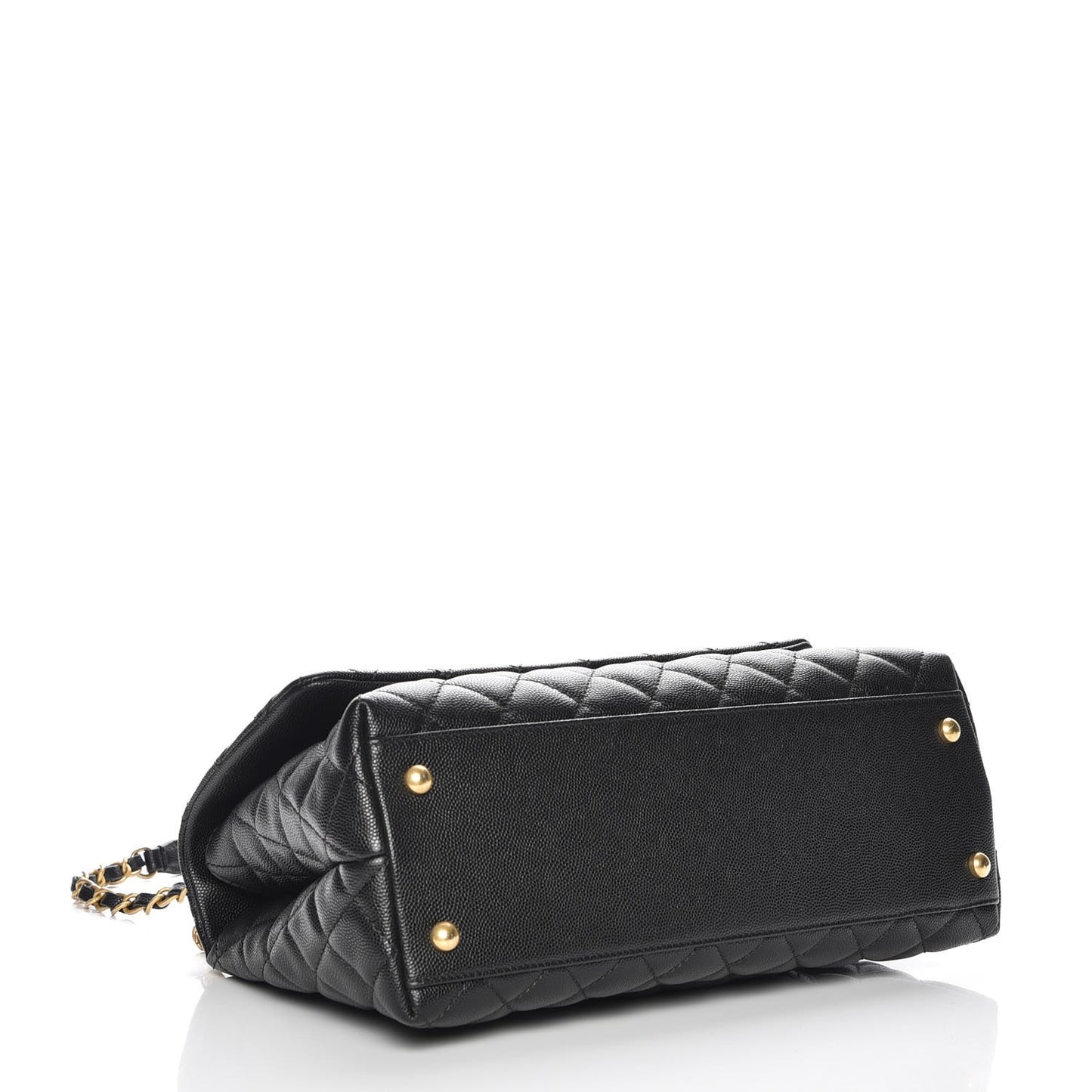 Caviar Quilted Small Coco Handle Flap Black