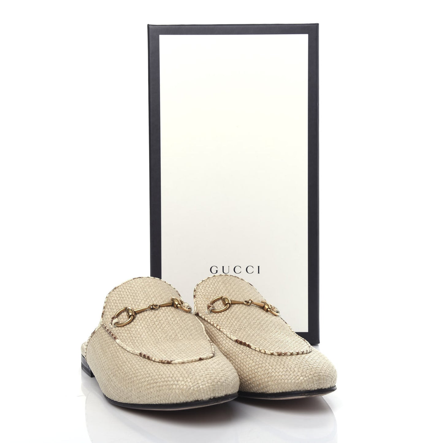 Straw Elaphe Womens Princetown Slippers 38.5 Natural Cream Brown